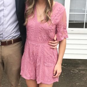 Mauve Lace Romper